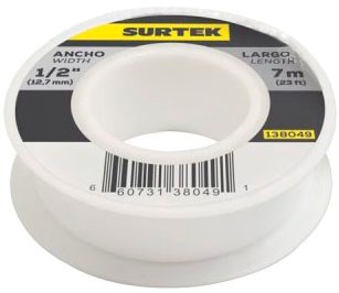 Imagen de TEFLON 1/2" X 13 MTS USO INDUSTRIAL SURTEK
