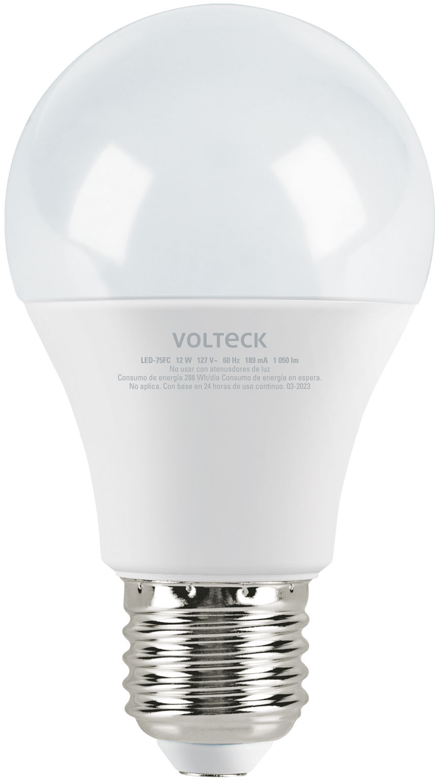 Imagen de LAMPARA LED A19 DE 12 WATTS (EQUIVALENTE A 75 WATTS) LUZ DE DIA EN CAJA VOLTECK