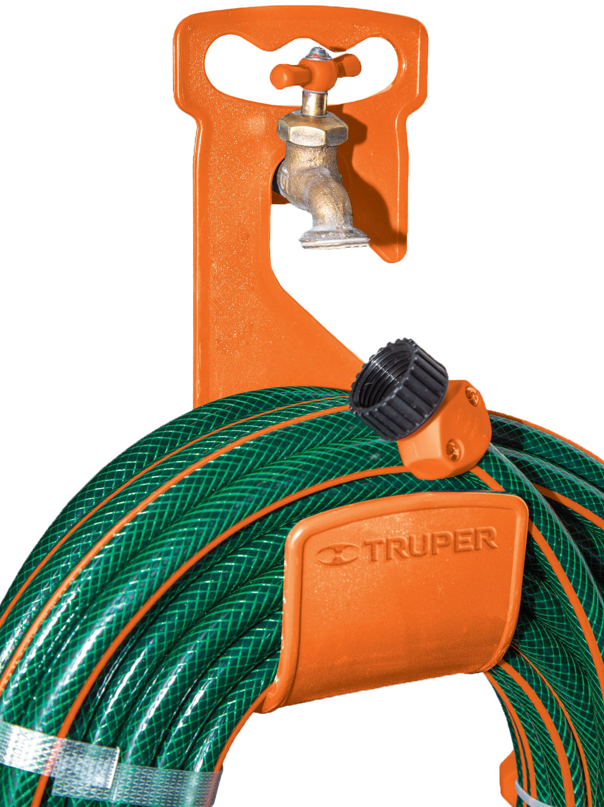 Imagen de GANCHO DE PLASTICO NARANJA PARA MANGUERA DE JARDIN TRUPER