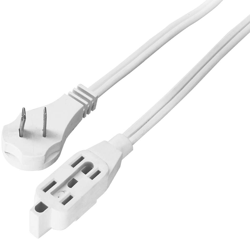 Imagen de EXTENSION ELECTRICA DOMESTICA DE 2 MTS CON CLAVIJA PLANA BLANCA VOLTECK