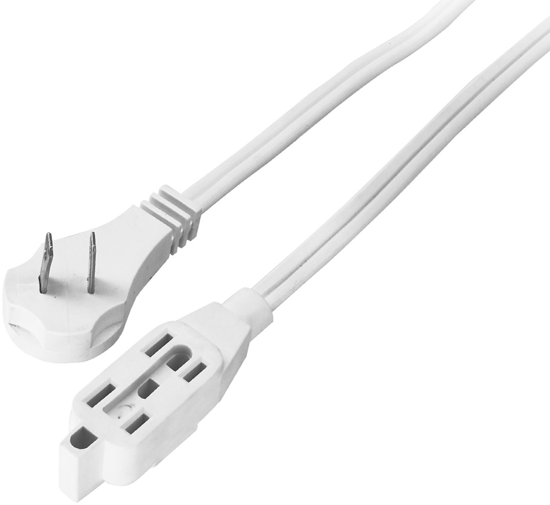 Imagen de EXTENSION ELECTRICA DOMESTICA DE 4 MTS CON CLAVIJA PLANA BLANCA VOLTECK